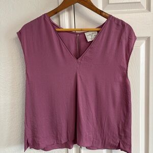 FORTE FORTE Silk Blend Cap Sleeve Purple Pink Top Size 0